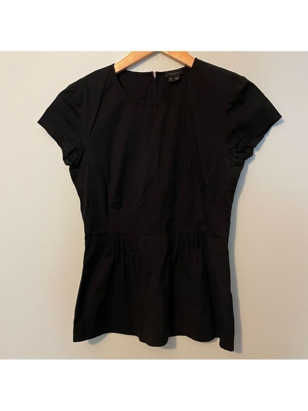 Theory Peplum Shirt Black Petite